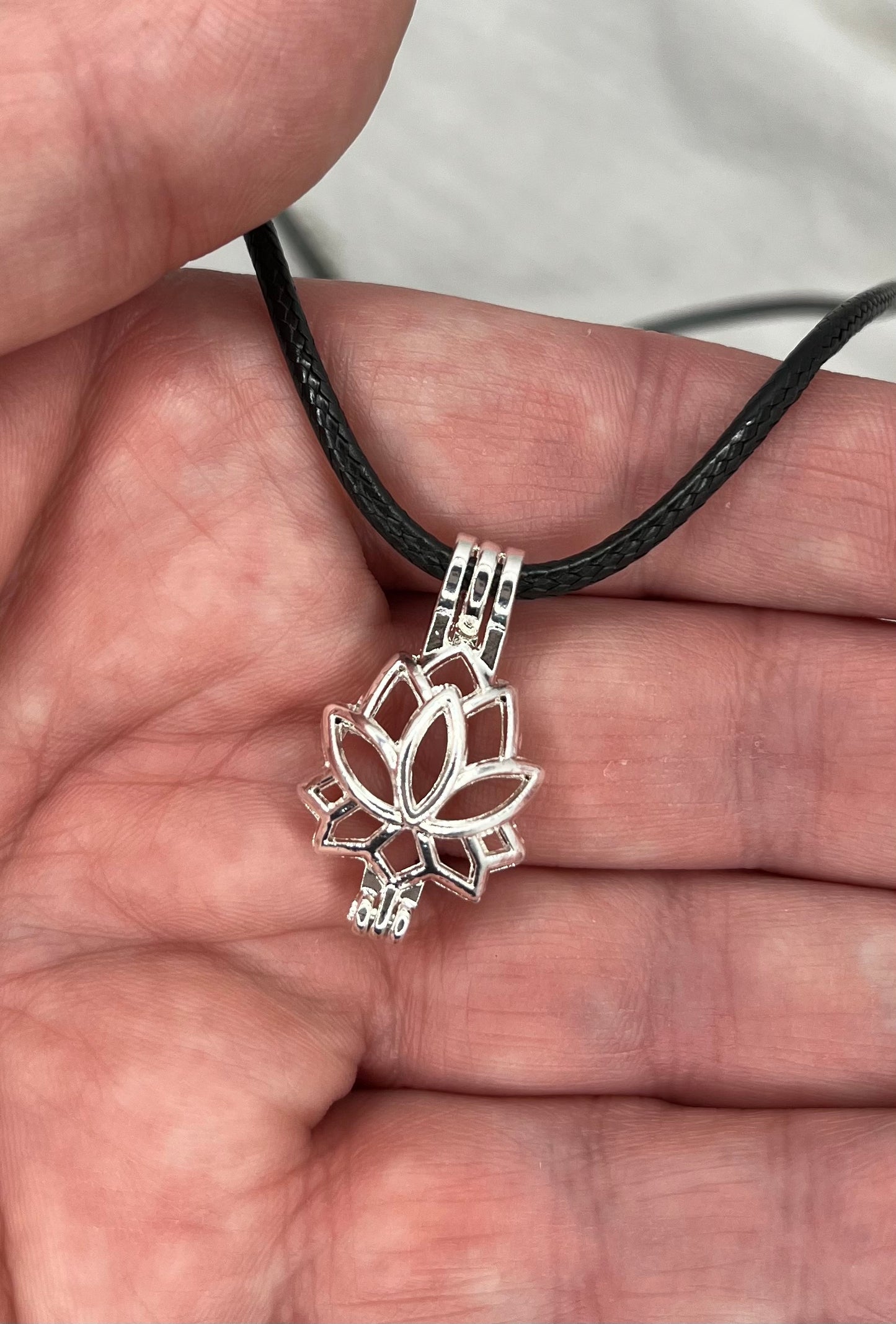Leather Cord with Flower Cage