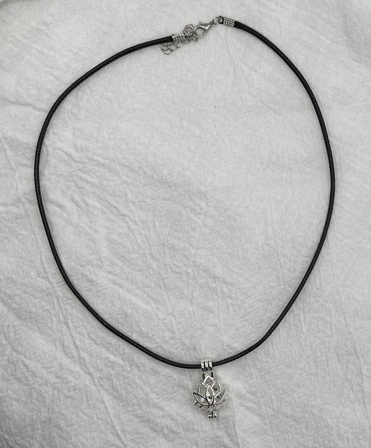 Leather Cord with Flower Cage