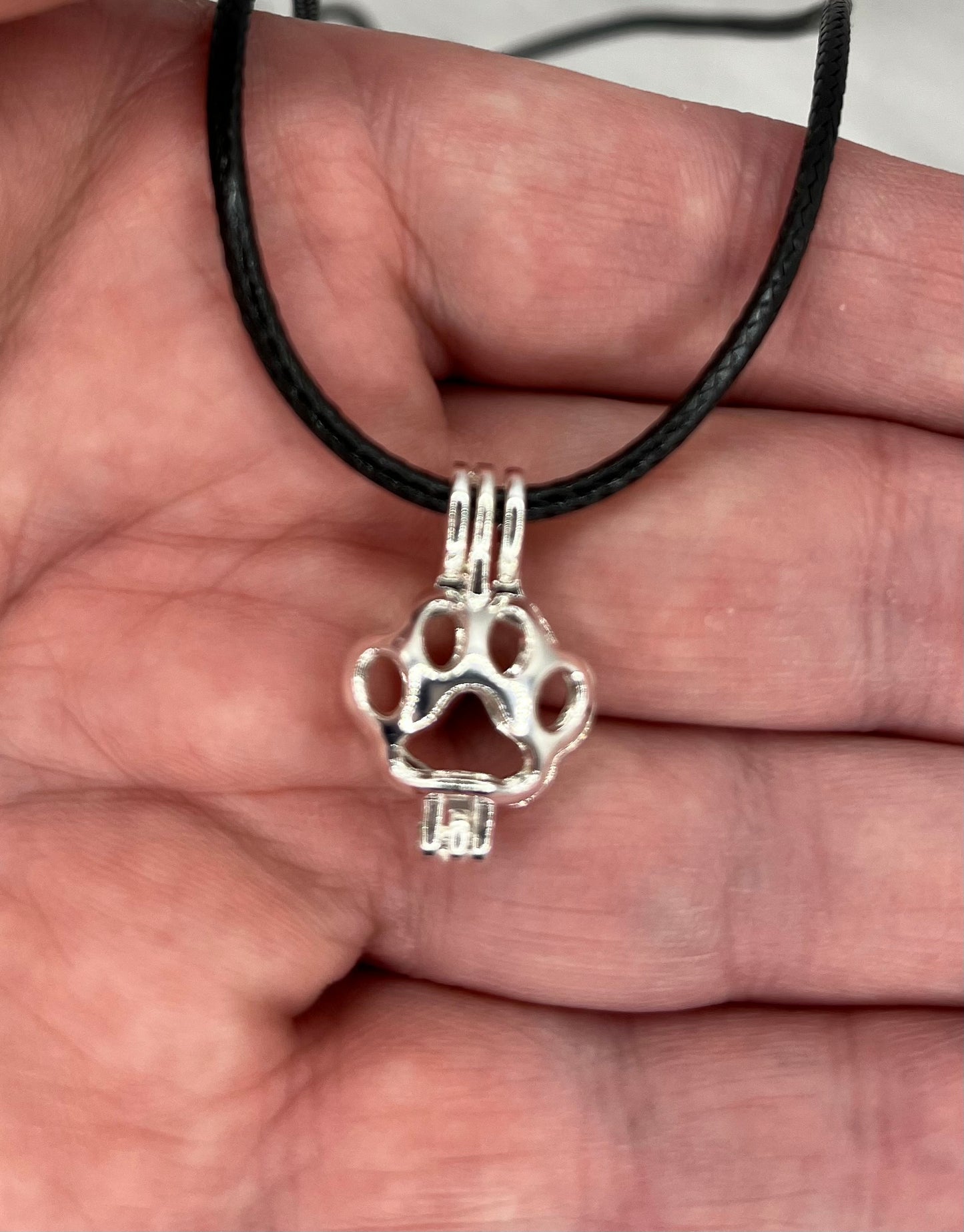 Leather Cord with Animal Paw Cage