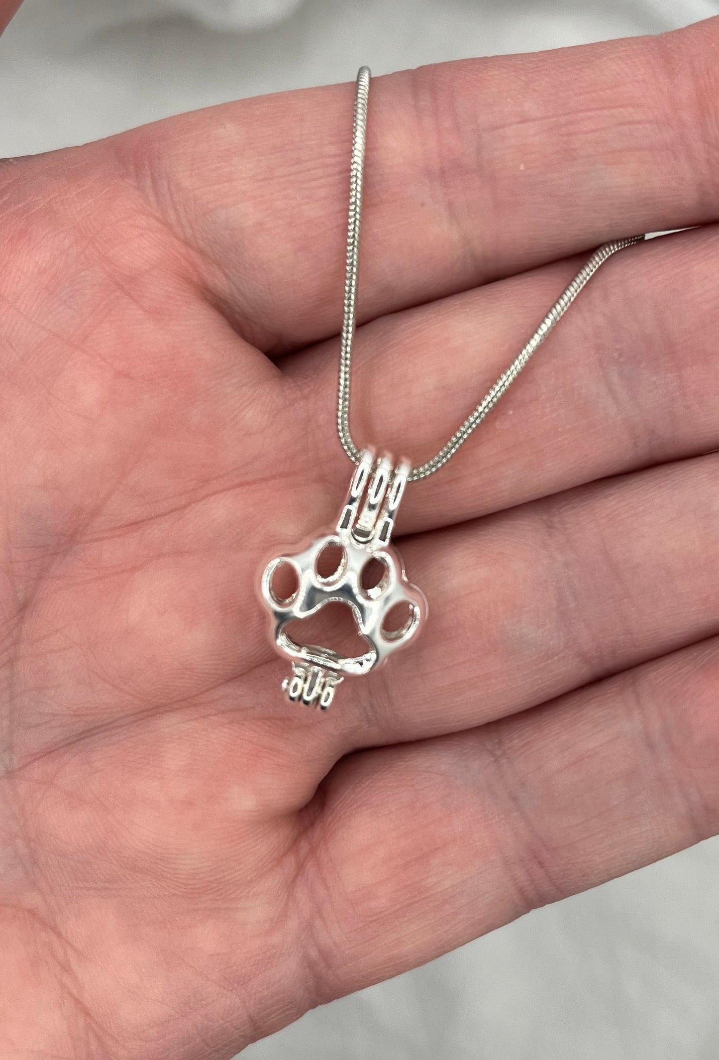 Snake Chain with Animal Paw Cage