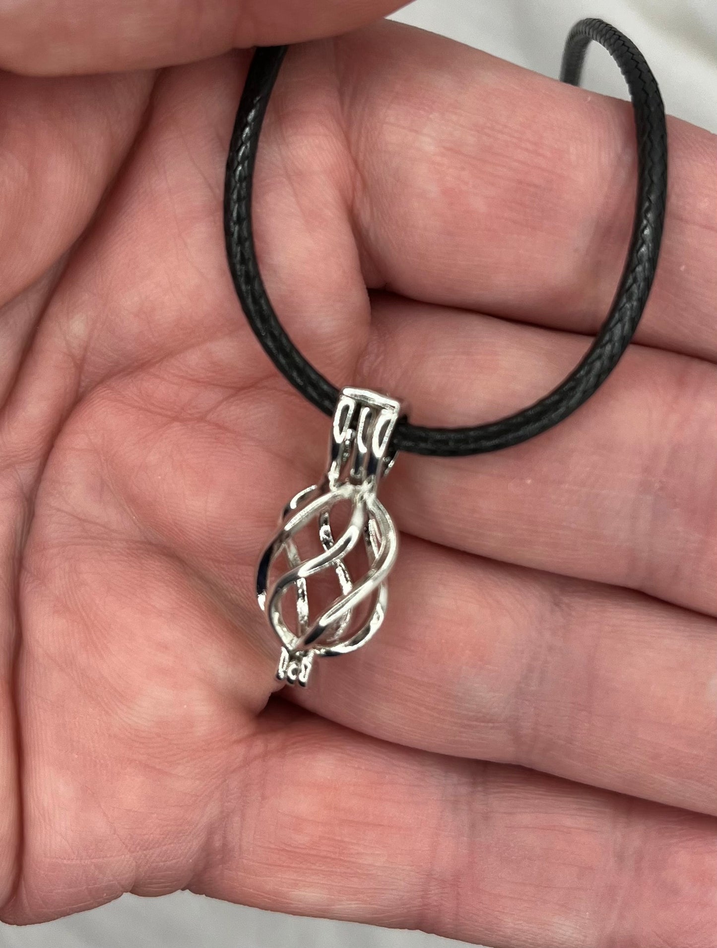 Leather Cord with Swirl Cage